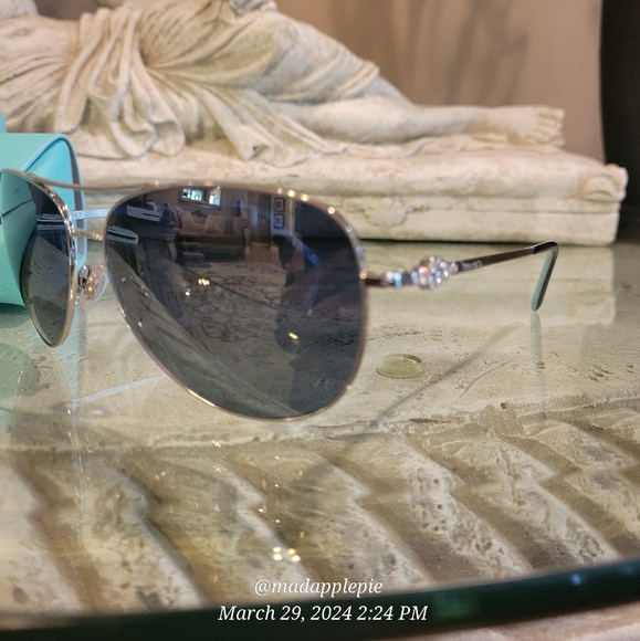 Tiffany & Co TF3052 Aviator Crystal Polorized Sunglasses Designer Luxury #60 - Picture 7 of 16